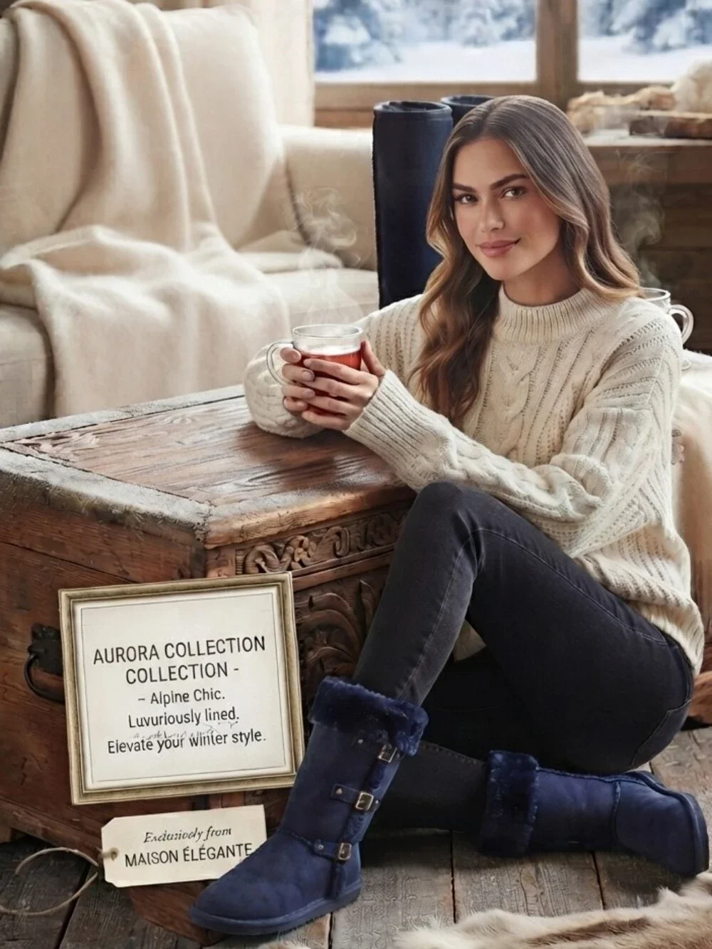 Faux Suede Pull-on Winter Boots